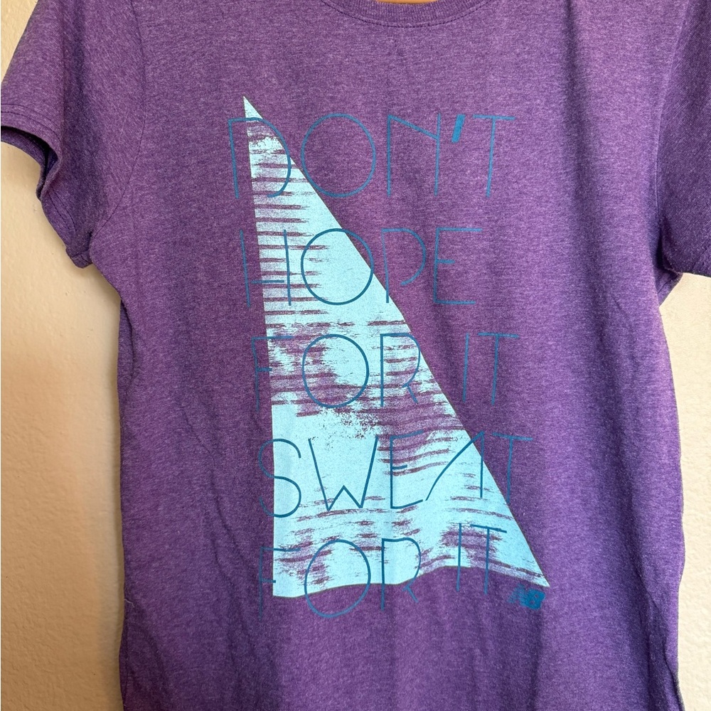 New Balance Women’s Purple Graphic Tee – “Don’t Hope, Sweat For It” - Picture 2 of 3